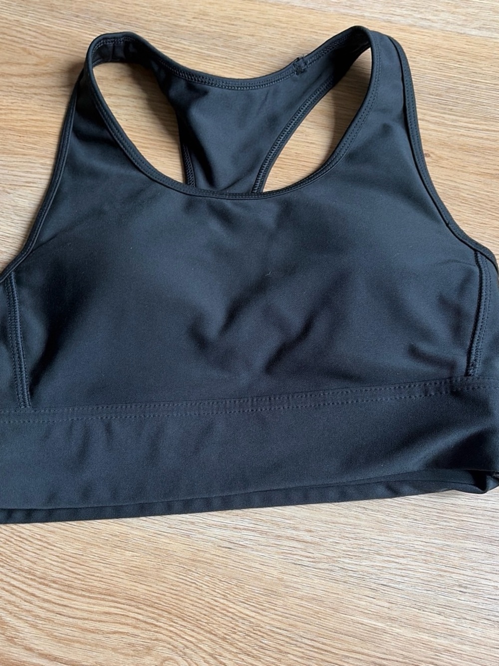 DSG Women's Black Racerback Sports Bra with Wide Support Band
